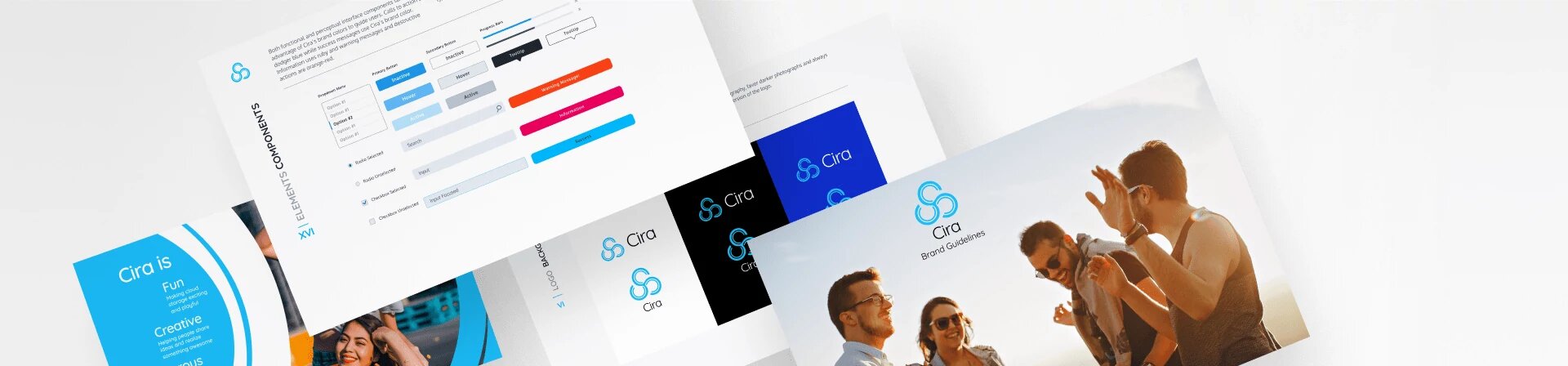 Multiple pages from Cira's brand guidelines
