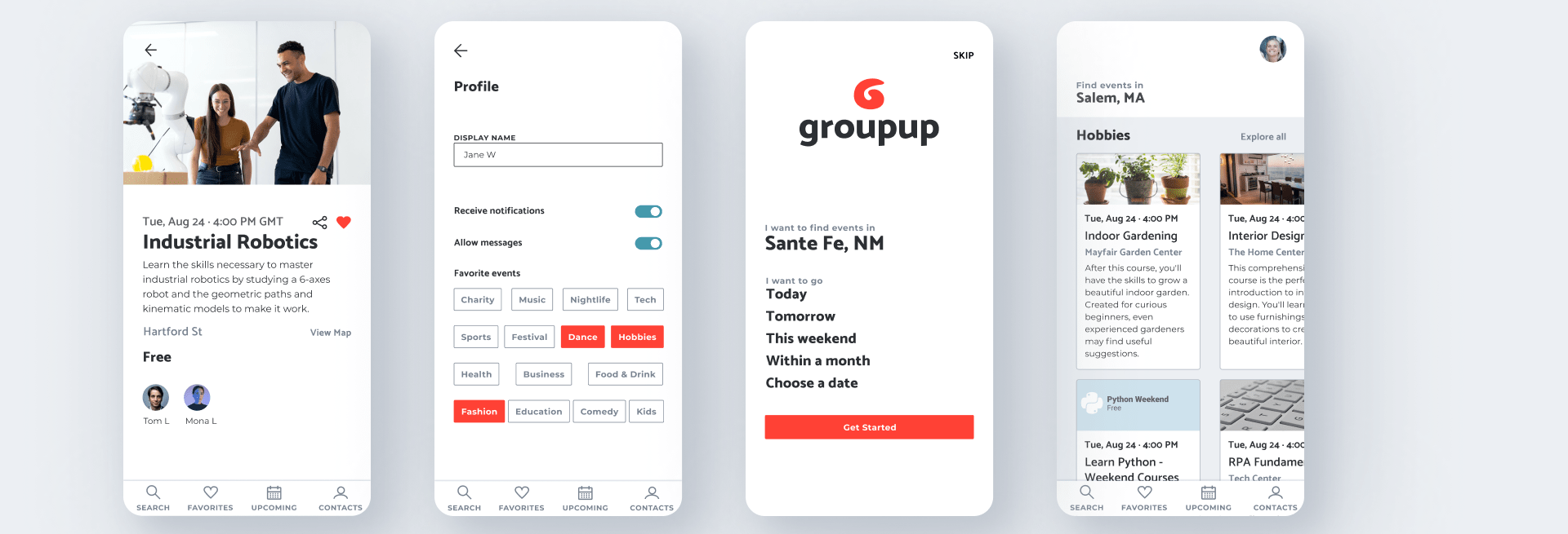 Groupup mobile and desktop screens